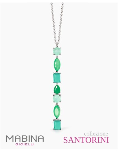 Girocollo con fusion stone glass verde pendente by Mabina