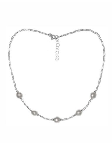 Gina - Collana argento naturale e perle-Athena